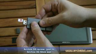 Archos G9 review part 4 3G stick test on Archos 101 G9 1 GHz [upl. by Aryan]