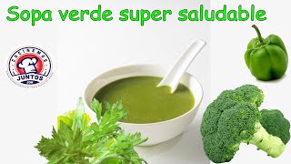 Una sopa verde muy saludable con brocoli y apio [upl. by Ainelec]