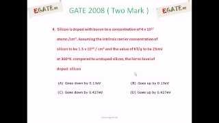 Problem on Semiconductor Fermi Level  GATE 2008 ECE Electronic Devices  wwwegatews [upl. by Ori]