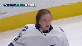 Andrei Vasilevskiys big save on Kunins shot vs Sharks 21 mar 2024 [upl. by Dinin]