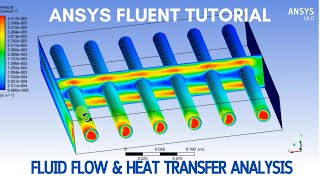 Fluid Flow and Heat Transfer Analysis  Cross Flow Heat Exchanger  ANSYS Fluent Tutorial  CFD [upl. by Wernher]