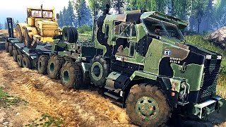 SpinTires 251215  Oshkosh M1070 HET [upl. by Atinihs]