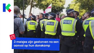 Gewelddadig protest in Engeland na een aanval op een danskamp [upl. by Yerac]