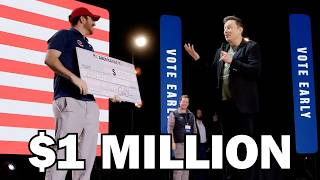 Elon Musk Awards 1M To Random Person At Town Hall [upl. by Sollie]