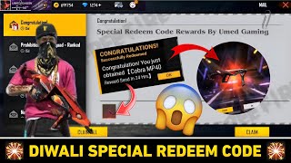 Diwali Special Redeem Code Today  Free Fire Redeem Code Today  Evo Cobra Mp40 Redeem Code FF [upl. by Witkin]