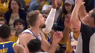 Domantas Sabonis Takes a Shot to the Face from Kevon Looney [upl. by Patnode991]