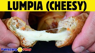 LUMPIANG SHANGHAI RECIPE CHEESY VERSION  FILIPINO EGG ROLL [upl. by Chlo750]