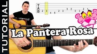 como tocar LA PANTERA ROSA en guitarra FACIL Principiantes y novatos acústica o criolla tutorial [upl. by Jardena]