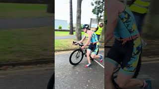 Flying through the dismount 🚀🚴‍♂️ Triathlon Multisport GreatExperiences shorts [upl. by Gambrill]