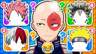 GUESS THE HAIR OF THE BALD ANIME CHARACTER 👨🏻‍🦲🕹️ [upl. by Adas]