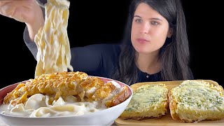 CREAMY CHICKEN FETTUCCINE ALFREDO  MUKBANG  ASMR [upl. by Nnyled]