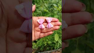 free me bow wala ear tops bnaya mene diy tops craft shorts bow [upl. by Asirrac]