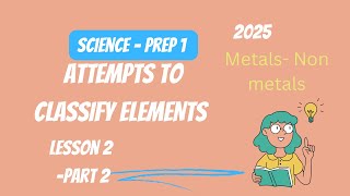 Science Prep 1 lesson 2 part 2 Attempts to classify elements 2025 [upl. by Nahsab]