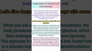 Explanation of Acetyl CoA with example Acetyl biology chemistry [upl. by Asiak]