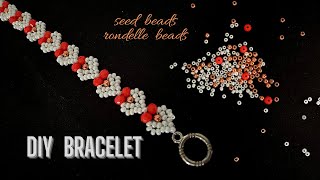 seed beads and rondelle beads bracelet How to make beads bracelets TUTORIAL for beginners [upl. by Alema]