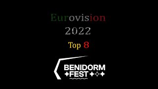 ESC 2022 National Finals  Benidorm Fest Final Spain  Top 8 [upl. by Alyat920]