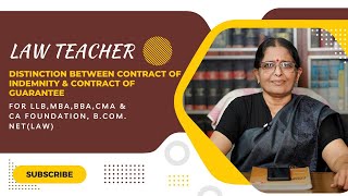 DISTINCTION BETWEEN CONTRACT OF INDEMNITY ADVVIJAYA LAKSHMI  MALAYALAM  CA FOUNDATION [upl. by Ahsyek]