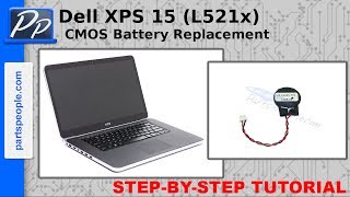 Dell XPS 15 L521x CMOS Battery Replacement Video Tutorial Teardown [upl. by Ayahc]