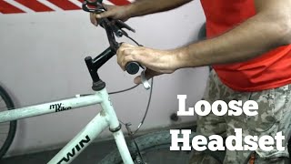 how to fix Loose headset of Btwin My bike cycling howto headset mybike btwin [upl. by Ycart]