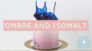 Ombre Buttercream Technique with an Isomalt Sail  Georgias Cakes [upl. by Crispa]