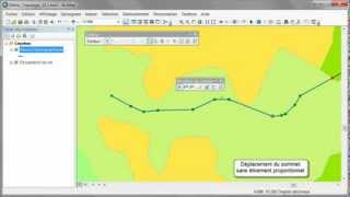 ArcGIS 101  Modifier des sommets avec étirement proportionnel [upl. by Birck]