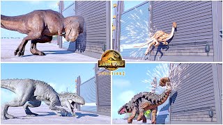 Gate Attack Animations of All Dinosaurs 🦖 Jurassic World Evolution 2  JWE2 [upl. by Aramat297]