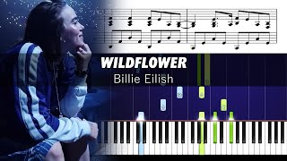 Billie Eilish  WILDFLOWER  Piano Tutorial with Sheet Music [upl. by Innaig]