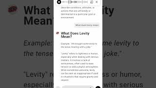 What Does Levity Mean [upl. by Rachelle]