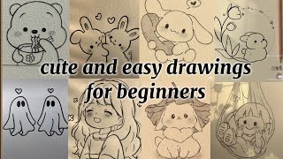 easy drawings for beginners  part1  cute simple drawings l drawing ideas 💡 [upl. by Langer]