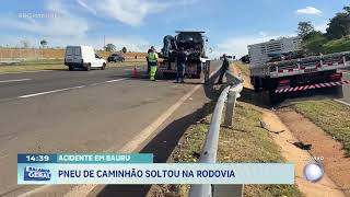 PNEU DE CAMINHÃO SOLTOU NA RODOVIA [upl. by Boffa]