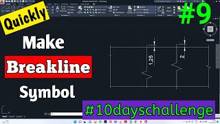 AutoCAD Tutorial Break line  AutoCAD Break Line Command  Breakline Symbol [upl. by Cai]