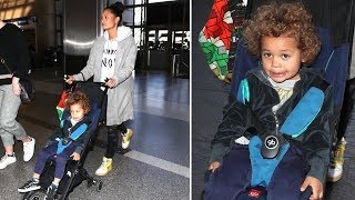 Thandie Newtons Adorable Son Booker Melting Hearts At LAX [upl. by Ayalat]