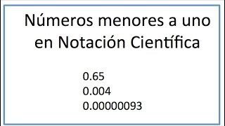 Notacion Cientifica escritura de numeros menores que 1 [upl. by Hgielyk3]