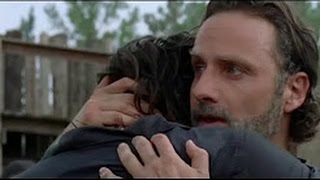 The Walking Dead 7x08 Ending Group Reunites Rick amp Daryl Hug [upl. by Elokyn]