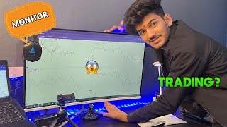 Only 11000 Rs  Curved display monitor setup for Stock market trading [upl. by Eardnoed]