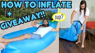 How to inflate laybag lazy bag air sofa air lounge  Wekapo Inflatable Lounger [upl. by Eislrahc476]