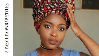 5 Quick amp EASY Headwrap  Turban Styles  Nosipho Mhlanga [upl. by Yeldah33]