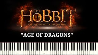 HOBBIT 2 DESOLATION OF SMAUG  quotAge of Dragonsquot Theme Piano Synthesia Tutorial  PDF SHEET MUSIC [upl. by Hussar789]