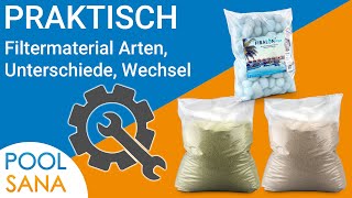 Praktisch POOLSANA Filtermaterial – Arten Unterschiede und Wissenswertes [upl. by Sirovat]