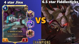 Jinx 4 star VS Fiddlesticks 65 stars  Path of Champions [upl. by Mukund]