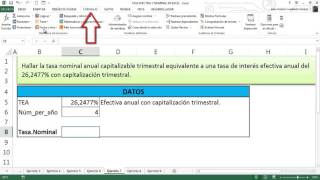 Tasas equivalentes en Excel  Ejercicio 7 [upl. by Enelav281]