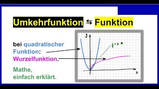 Umkehrfunktion der quadratischen Funktionen  Wurzelfunktionen Teil 16 [upl. by Aminta]