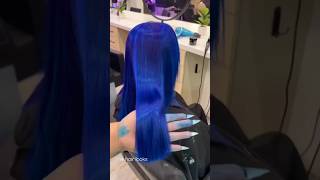 Blue hair color global  the hair looks shorts youtubeshorts [upl. by Zacharias]