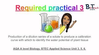 Required practical 3 A level BiologyBTEC Applied Science water potential of potato  BioTeach [upl. by Nnylhtak]