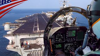 Controlled Crash Thrilling Cockpit Footage of Fighter Jets Landing on Aircraft Carriers [upl. by Evvie]