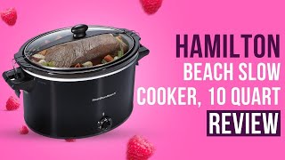 Hamilton Beach Slow Cooker Extra Large 10 Quart 33195 Review [upl. by Adnarahs]