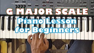 Piano Lesson  How to Play the G Major Scale Fingering  for Beginners [upl. by Seravat]