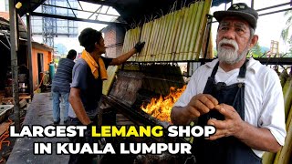 MALAYSIAN STREET FOOD  Largest Lemang Bakar Shop in KL  Lemang Daun Lerek Greenwood [upl. by Hashum]