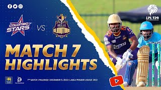 Match 07  Galle Gladiators vs Colombo Stars  LPL 2022 [upl. by Ilyse]