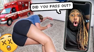 PASSING OUT OVER FACETIME Prank On Boyfriend Cute Reaction [upl. by Kallick]